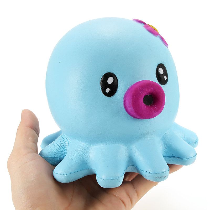 Squishy Octopus Jumbo 14cm Pomalu Rostoucí Kolekce Dárkový Dekor Měkká Stlačovací Hračka