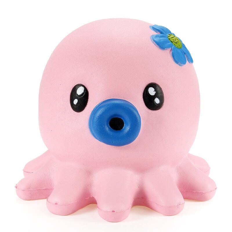 Squishy Octopus Jumbo 14cm Pomalu Rostoucí Kolekce Dárkový Dekor Měkká Stlačovací Hračka