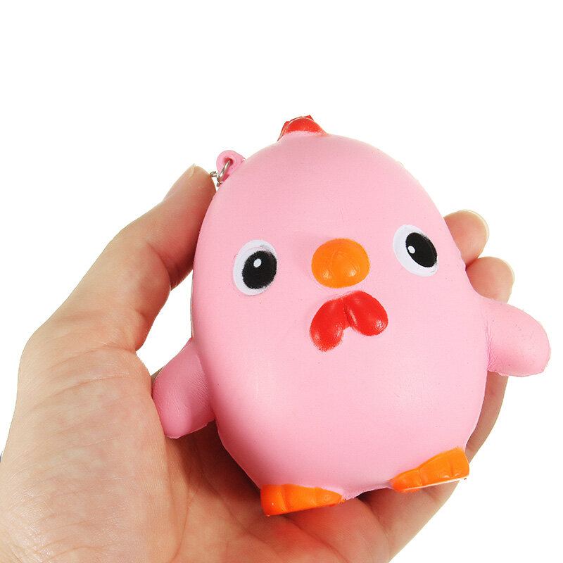 Squishy Pink Chicken Jumbo 10cm Slow Rising Collection Dárkový Dekor Plyšová Hračka Pásek Na Telefon