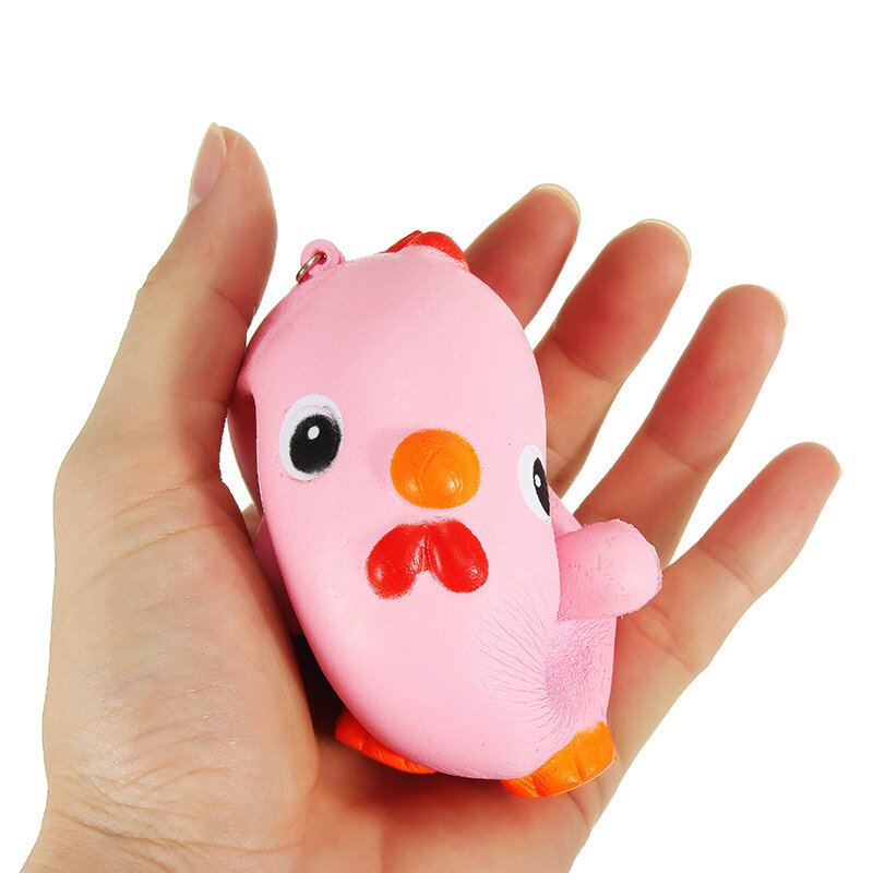 Squishy Pink Chicken Jumbo 10cm Slow Rising Collection Dárkový Dekor Plyšová Hračka Pásek Na Telefon