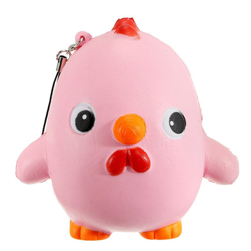 Squishy Pink Chicken Jumbo 10cm Slow Rising Collection Dárkový Dekor Plyšová Hračka Pásek Na Telefon