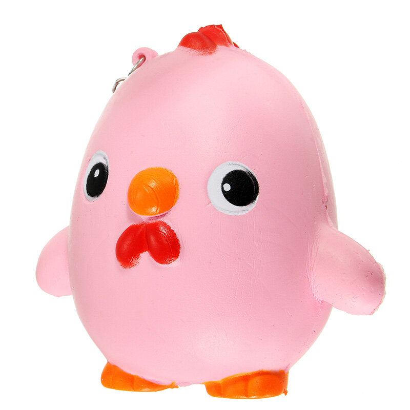 Squishy Pink Chicken Jumbo 10cm Slow Rising Collection Dárkový Dekor Plyšová Hračka Pásek Na Telefon