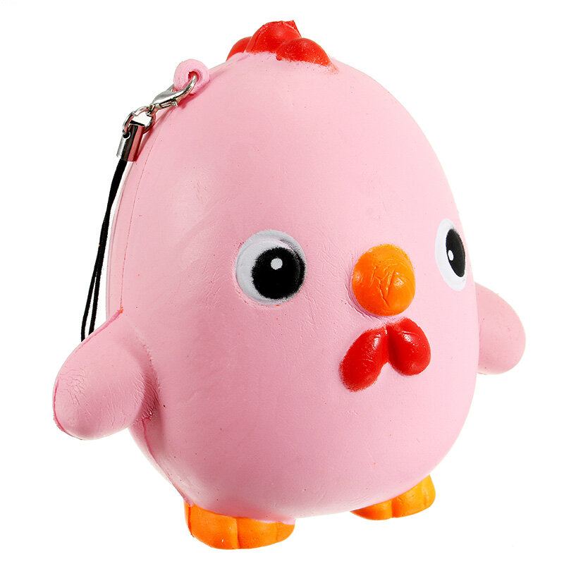 Squishy Pink Chicken Jumbo 10cm Slow Rising Collection Dárkový Dekor Plyšová Hračka Pásek Na Telefon