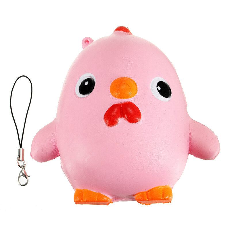 Squishy Pink Chicken Jumbo 10cm Slow Rising Collection Dárkový Dekor Plyšová Hračka Pásek Na Telefon