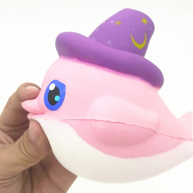 Squishy Slow Rising Kawaii Whale Soft Squeeze Roztomilý Delfín Řemínek Na Mobil Chlebový Dort Natahovací Hračka