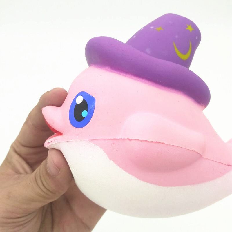 Squishy Slow Rising Kawaii Whale Soft Squeeze Roztomilý Delfín Řemínek Na Mobil Chlebový Dort Natahovací Hračka