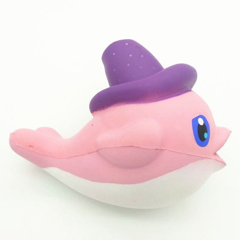 Squishy Slow Rising Kawaii Whale Soft Squeeze Roztomilý Delfín Řemínek Na Mobil Chlebový Dort Natahovací Hračka