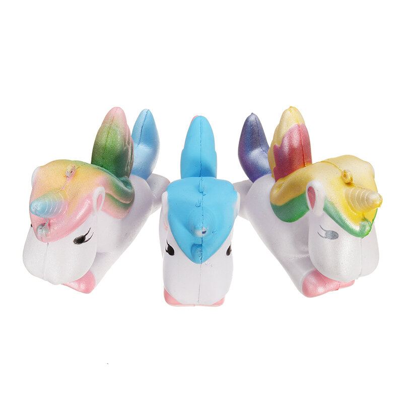 Squishy Unicorn Horse 13cm Vícebarevná Měkká Pomalu Rostoucí Roztomilá Kolekce Kawaii Dárková Dekorační Hračka