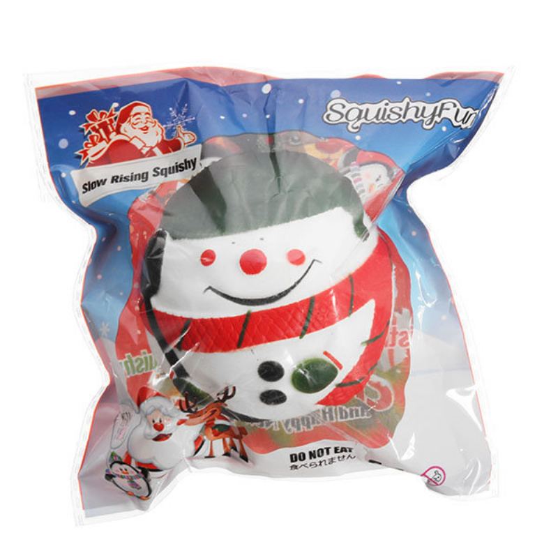 Squishyfun Squishy Sněhulák Vánoční Santa Claus 7cm Pomalé Vstávání S Balením Kolekce Dárek