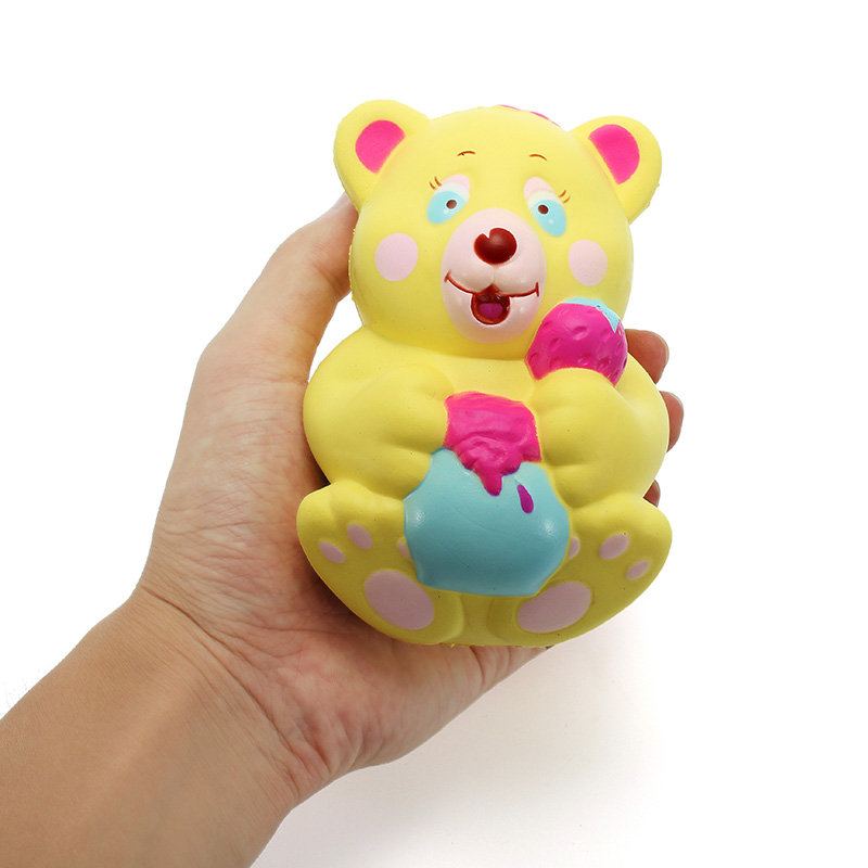 Xinda Squishy Jahodový Medvěd Držící Konvička Na Med 12cm Pomalé Kynutí S Obalem Kolekce Dárková Hračka