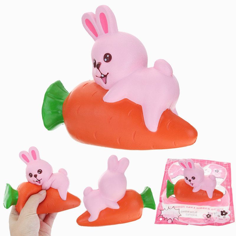 Yunxin Squishy Rabbit Bunny Holding Carrot 13cm Pomalu Rostoucí S Obalem Kolekce Dárkové Dekorace Hračka