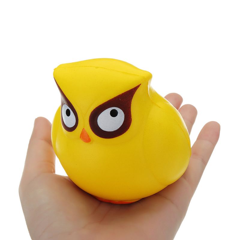 Žlutá Sova Squishy Pomalu Rostoucí Kolekce Dárková Plyšová Hračka S Obalem