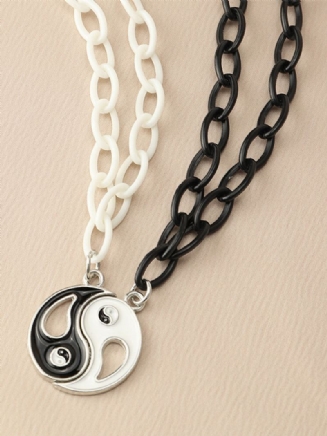 2 Ks Vintage Trendy Yin Yang Bagua Dutý Přívěsek Ze Slitiny Geometrického Tvaru