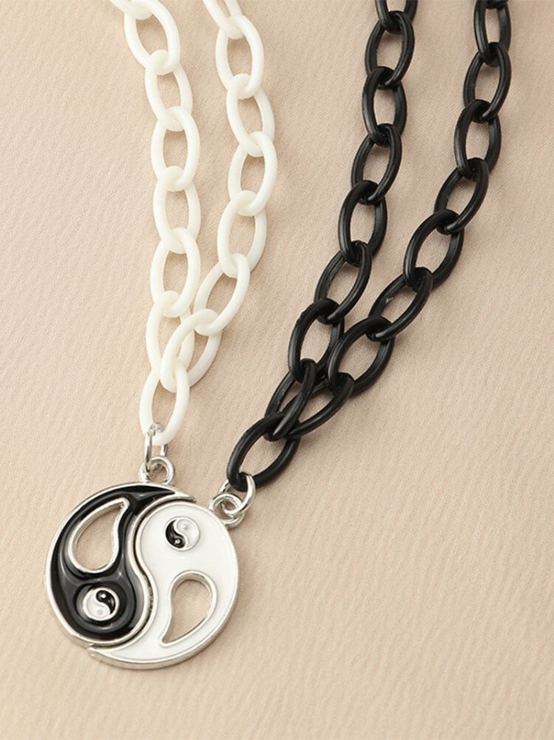 2 Ks Vintage Trendy Yin Yang Bagua Dutý Přívěsek Ze Slitiny Geometrického Tvaru