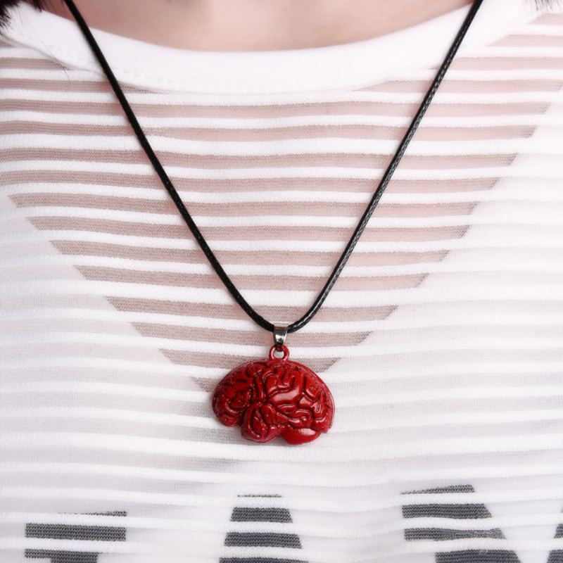 Brain Necklace Alloy Drip Red Pro Halloween