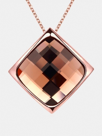 Luxusní Dámský Náhrdelník Rhombus Rose Gold Glass Crystal