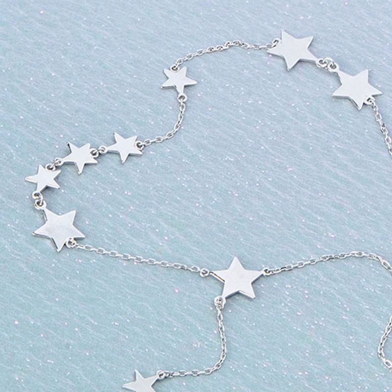 Náhrdelník Lucky Star Choker Originální Sterling Ornamenty S S925 Silver Pro Ženy Dívky