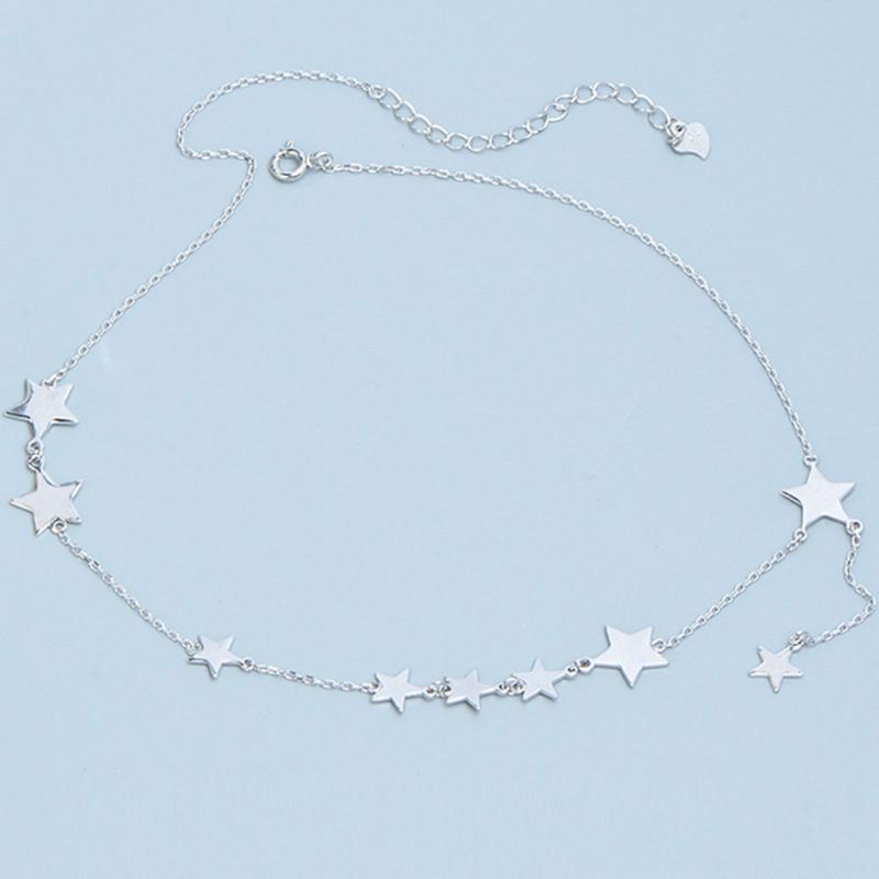 Náhrdelník Lucky Star Choker Originální Sterling Ornamenty S S925 Silver Pro Ženy Dívky