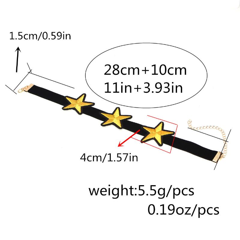 Punk Choker Náhrdelník Hvězdný Flanelový