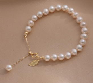 Slávka-pearl Náramek 14k Gold Elegantní Přírodní Perla