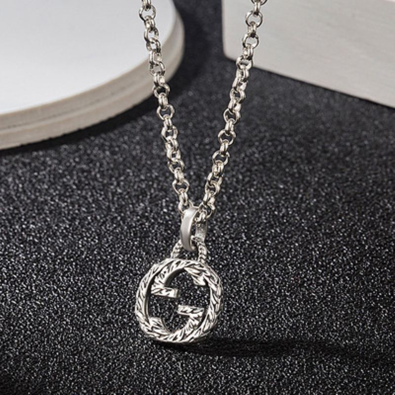 Sterling Silver S952 Zámkový Trojrozměrný Rytý Přívěsek Se Složitým Vzorem Trend Textury Náhrdelník