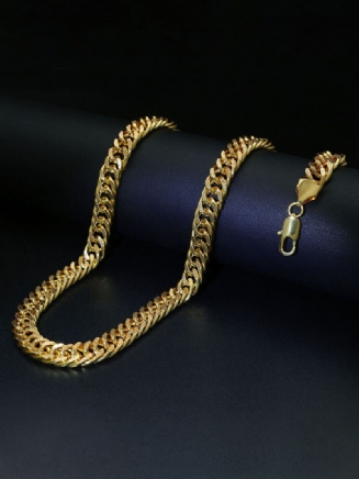 Trendy Náhrdelník S Kovovým Řetízkem Hadí Řetízek Twisted Chain Geometrický Dutý Dlouhý