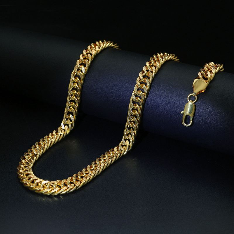 Trendy Náhrdelník S Kovovým Řetízkem Hadí Řetízek Twisted Chain Geometrický Dutý Dlouhý