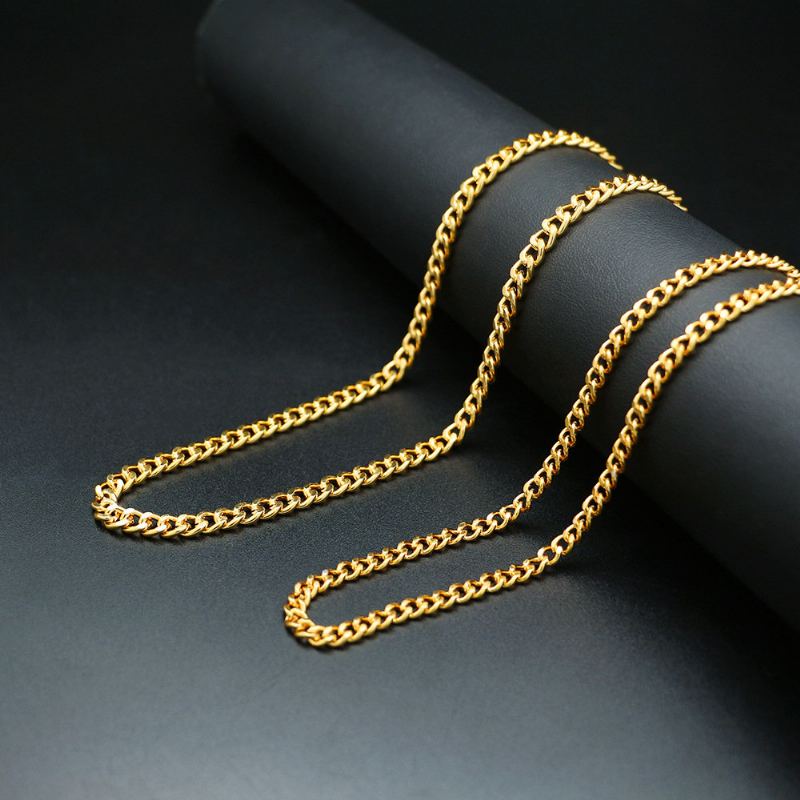 Trendy Náhrdelník S Kovovým Řetízkem Hadí Řetízek Twisted Chain Geometrický Dutý Dlouhý