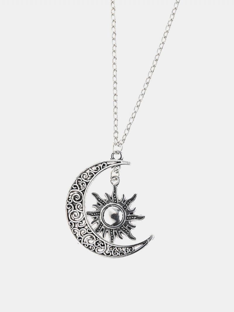 Trendy Vyřezávaný Náhrdelník Ze Slitiny Sun Moon