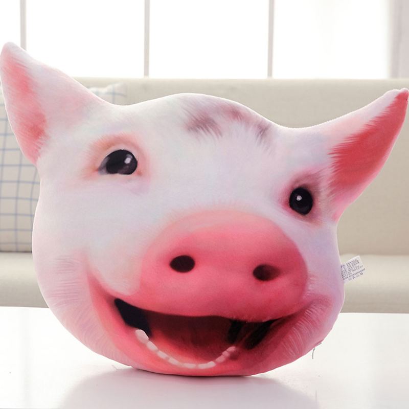 Polštář S Vepřovou Hlavou Cute Shape Cushion Pp Krátká Plyšová Kreativní Podložka Jako Dárek K Narozeninám