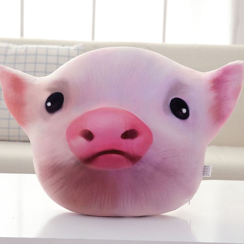 Polštář S Vepřovou Hlavou Cute Shape Cushion Pp Krátká Plyšová Kreativní Podložka Jako Dárek K Narozeninám