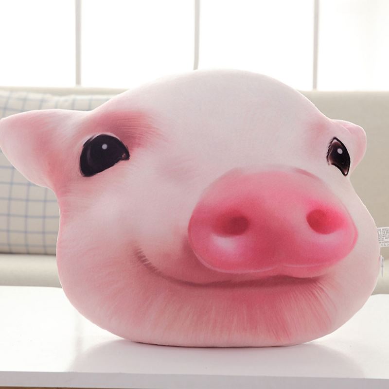 Polštář S Vepřovou Hlavou Cute Shape Cushion Pp Krátká Plyšová Kreativní Podložka Jako Dárek K Narozeninám