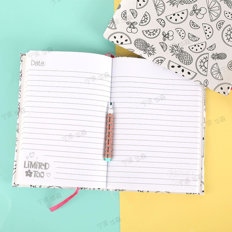 Dětské Omalovánky Se Záložkou Horizontální Poznámkový Blok Creative Fruit Diy Cover Notebook