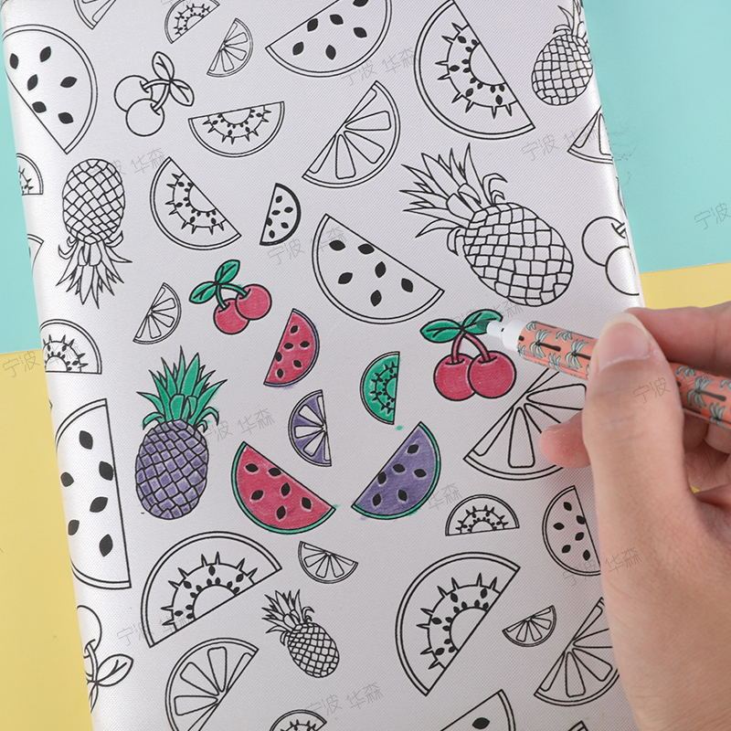 Dětské Omalovánky Se Záložkou Horizontální Poznámkový Blok Creative Fruit Diy Cover Notebook