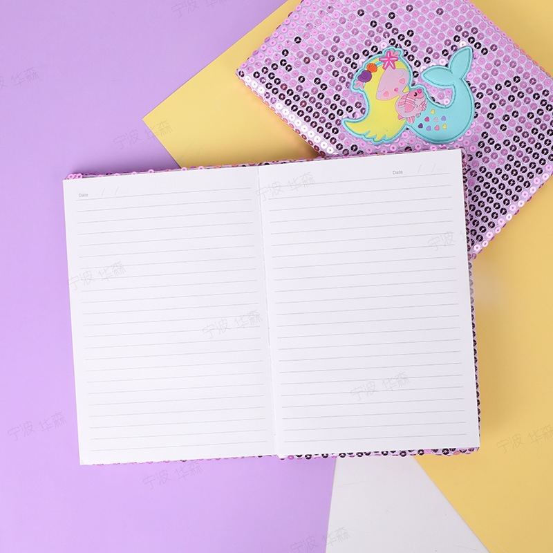 Psací Potřeby Mořská Panna Sequin Notebook Montážní Kniha Kreativní Kreslený Poznámkový Blok Vlastní