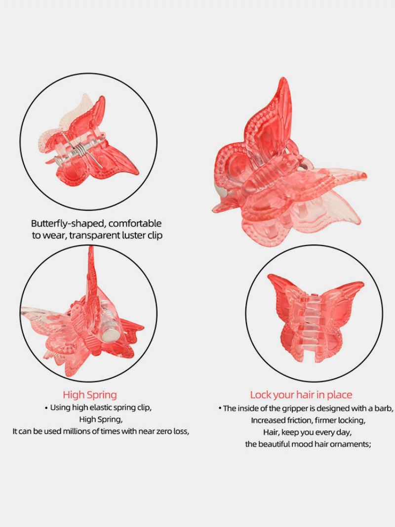 Jassy 12pcs Dámský Plastový Kreslený Mini Motýlek S Barevným Přechodem Copánek Diy Ozdoba Ofina Spona Do Vlasů