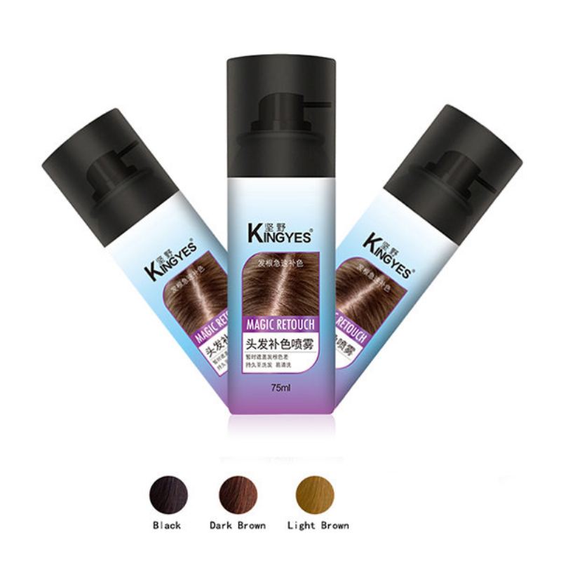 Kingyes Hair Dye Spray Rychlá Dočasná Barva Na Vlasy Černohnědá Přenosná Vlasová Péče