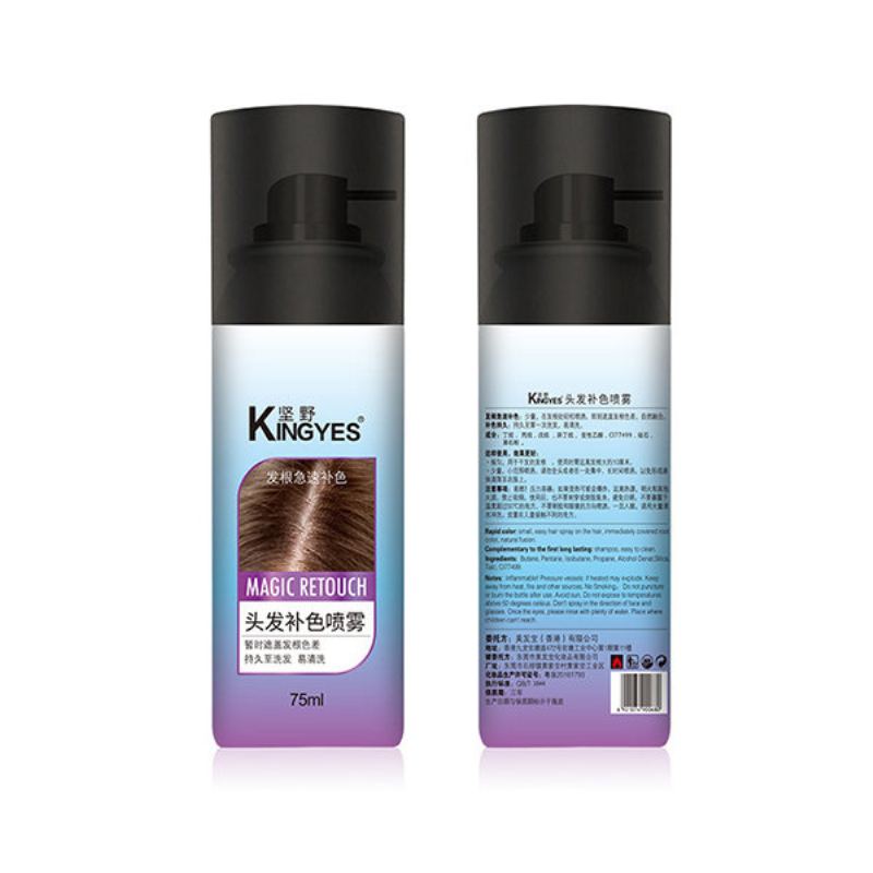 Kingyes Hair Dye Spray Rychlá Dočasná Barva Na Vlasy Černohnědá Přenosná Vlasová Péče