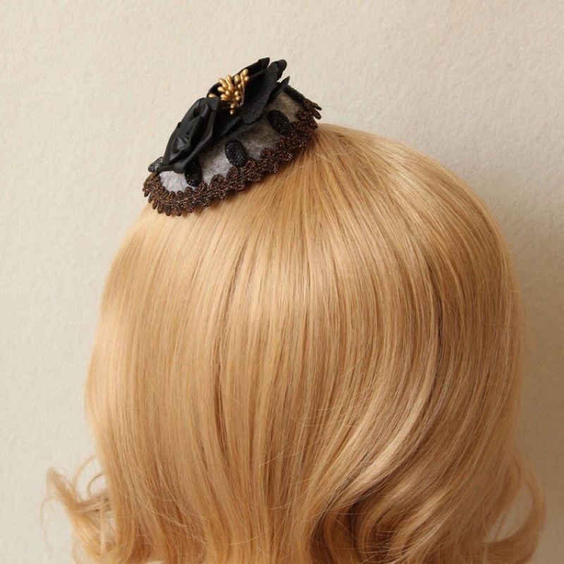 Punk Cosplay Hairwear Vinatge Black Rose Lebka Šperky Small Hairpin