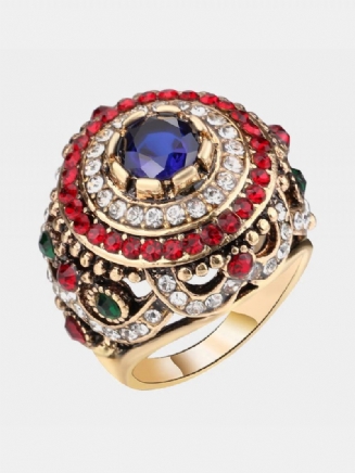 Bohemian Finger Rings Opal Gold Plated Blue Resin Crystal Duté Prsteny Etnické Šperky Pro Ženy