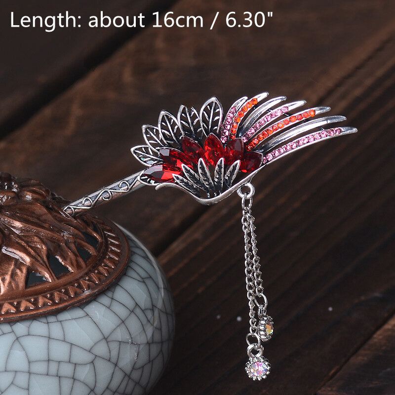 Etnické Jedinečné Dámské Vlasové Doplňky Vintage Leaf Wings Kamínky Crystal Tassel Drop Vlásenka