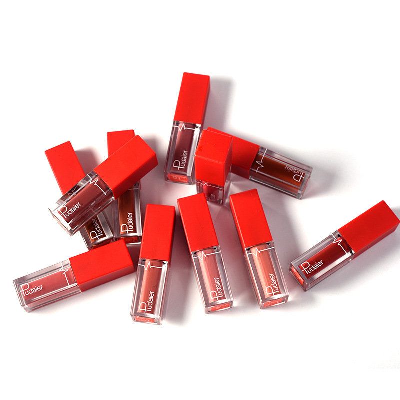 Maroon Matte Lip Gloss Dlouhotrvající Tekutá Rtěnka Waterproof Lip Lip Makeup