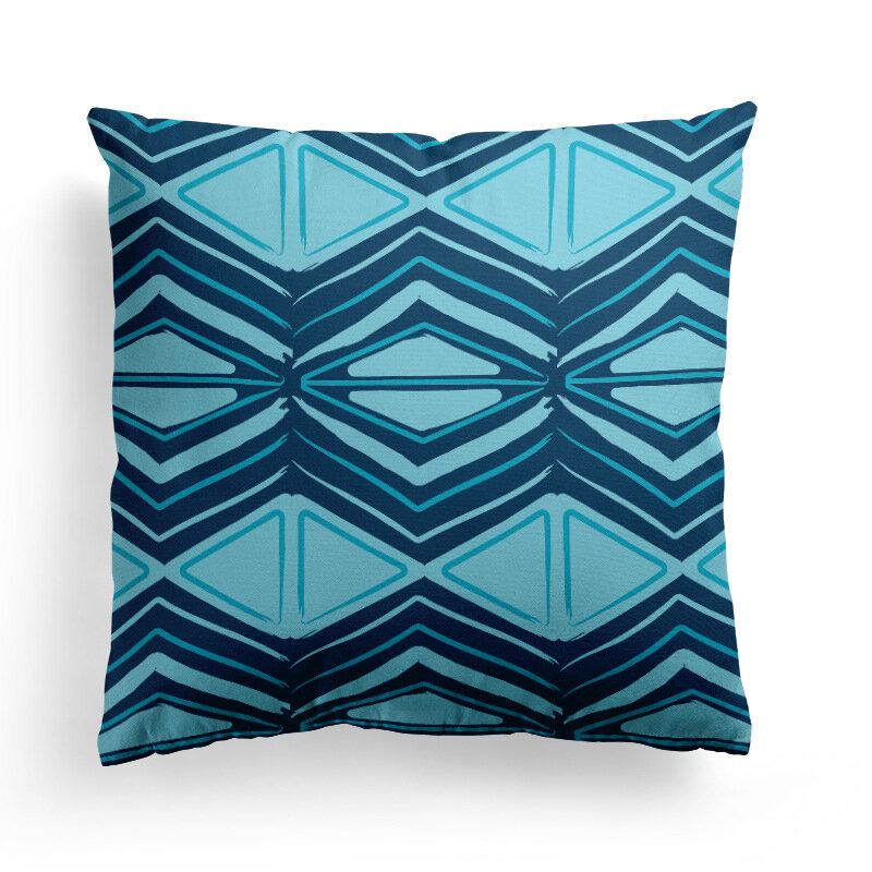 Modré Geometrické Proužky Plédy Povlak Na Polštář Nordic Line Waves Sofa Throw Na