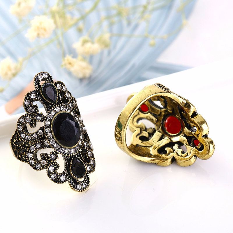 Vintage Finger Rings Gemstone Drahokamy Duté Oválné Geometrické Prsteny Etnické Šperky Pro Ženy