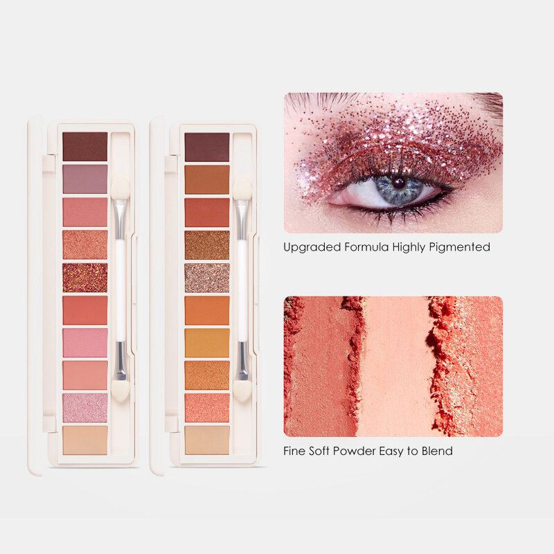 10 Barev Paleta Očních Stínů Conceler Matte Shimmer Glitter Waterproof Eyeshadow Powder