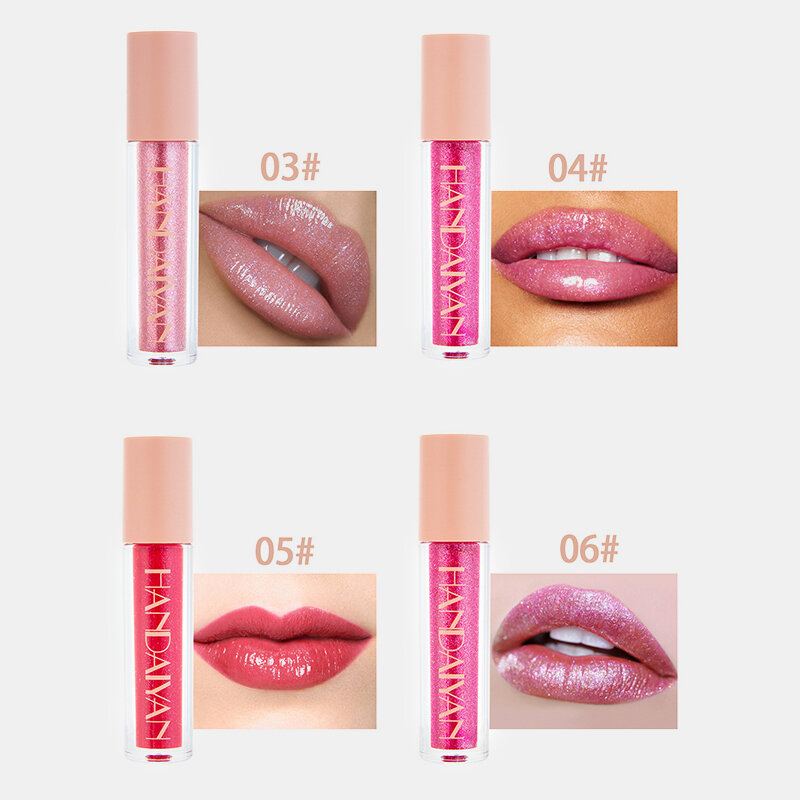 10 Barev Třpytivý Lesk Na Rty Trvalý Voděodolný Nepřilnavý Pohár Diamond Pearlescent Lip Glaze