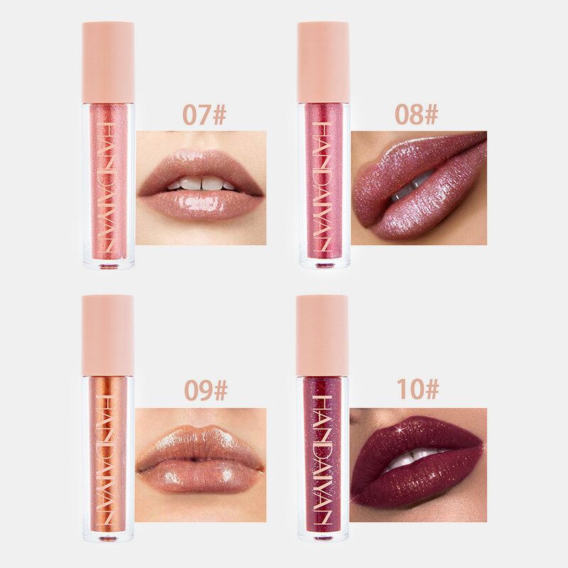 10 Barev Třpytivý Lesk Na Rty Trvalý Voděodolný Nepřilnavý Pohár Diamond Pearlescent Lip Glaze