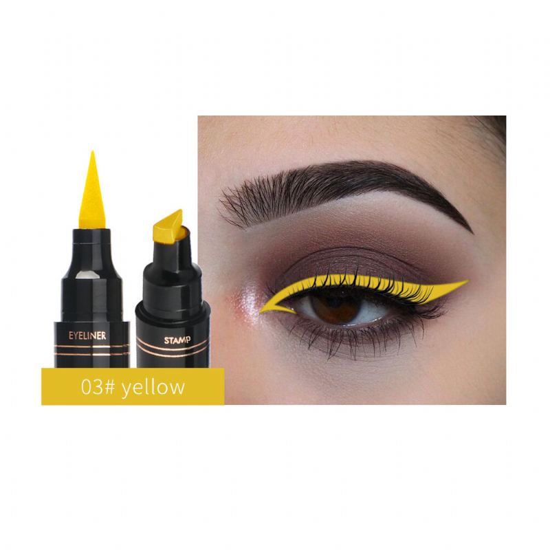 12 Barev Double Head Eyeliner Pen Fluorescence Tekuté Oční Linky Trojúhelník Razítko Pen Eye Makeup