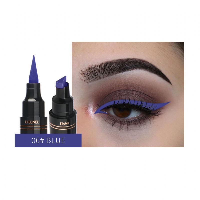 12 Barev Double Head Eyeliner Pen Fluorescence Tekuté Oční Linky Trojúhelník Razítko Pen Eye Makeup