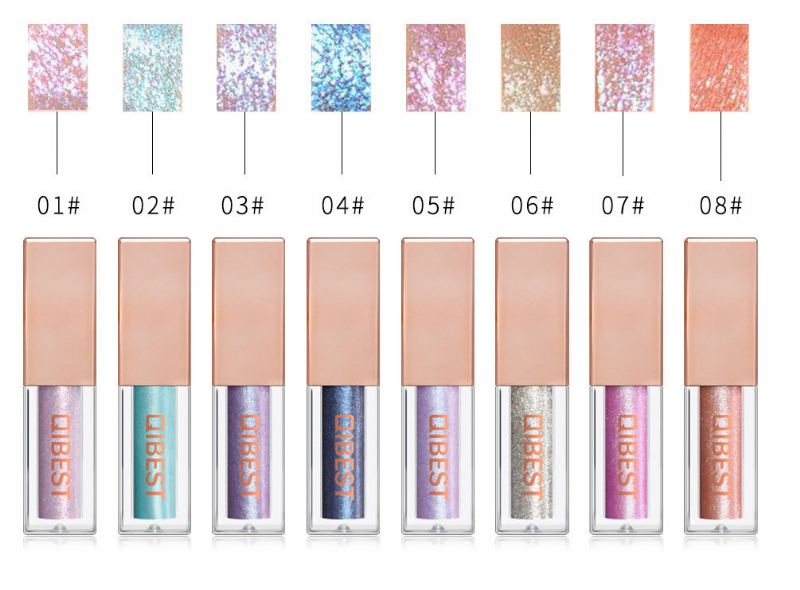 15 Barev Diamond Pearlescent Liquid Eyeshadow Shine Colorful High Light Eye Makeup